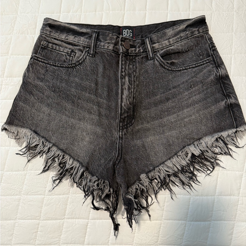 BDG Black Jean Shorts High-Waisted Distressed